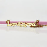 Love You Cable Chain Name Necklace -Y1-NA18