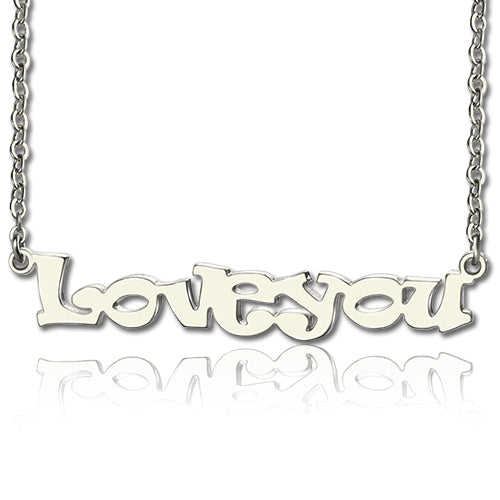 Love You Cable Chain Name Necklace -Y1-NA18