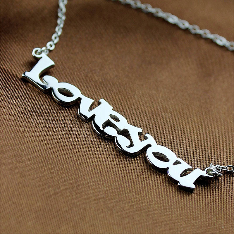 Love You Cable Chain Name Necklace -Y1-NA18