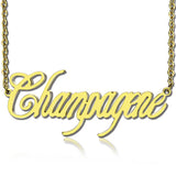 Personalized Champagne Font Name Necklace-Y1-NA20