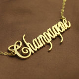 Personalized Champagne Font Name Necklace-Y1-NA20