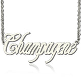 Personalized Champagne Font Name Necklace-Y1-NA20