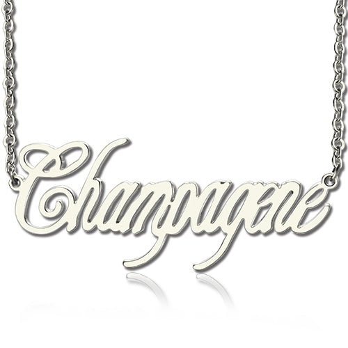 Personalized Champagne Font Name Necklace-Y1-NA20