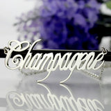 Personalized Champagne Font Name Necklace-Y1-NA20