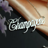 Personalized Champagne Font Name Necklace-Y1-NA20