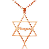 Sterling Silver Hexagram Name Necklace - Y1-NA21