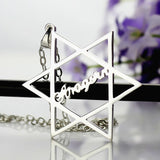 Sterling Silver Hexagram Name Necklace - Y1-NA21