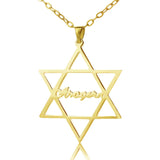 Sterling Silver Hexagram Name Necklace - Y1-NA21