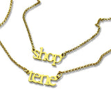 Double Layer Mini 2 Names Necklace -Y1-NA34