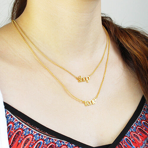 Double Layer Mini 2 Names Necklace -Y1-NA34