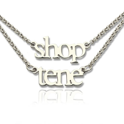 Double Layer Mini 2 Names Necklace -Y1-NA34