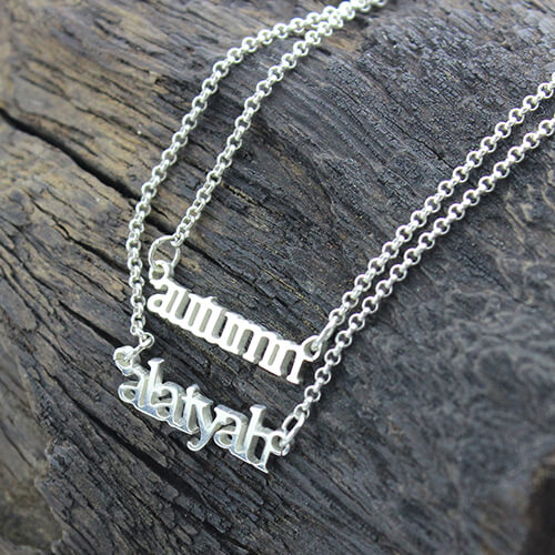 Double Layer Mini 2 Names Necklace -Y1-NA34