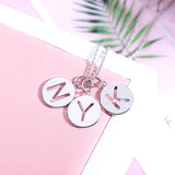 Personalized Cut Out Initial Disc Necklace -Y1-NA69