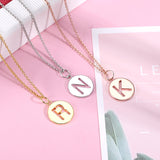 Personalized Cut Out Initial Disc Necklace -Y1-NA69