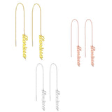 Personalized Vertical Name Drop Earrings -Y1-PE04