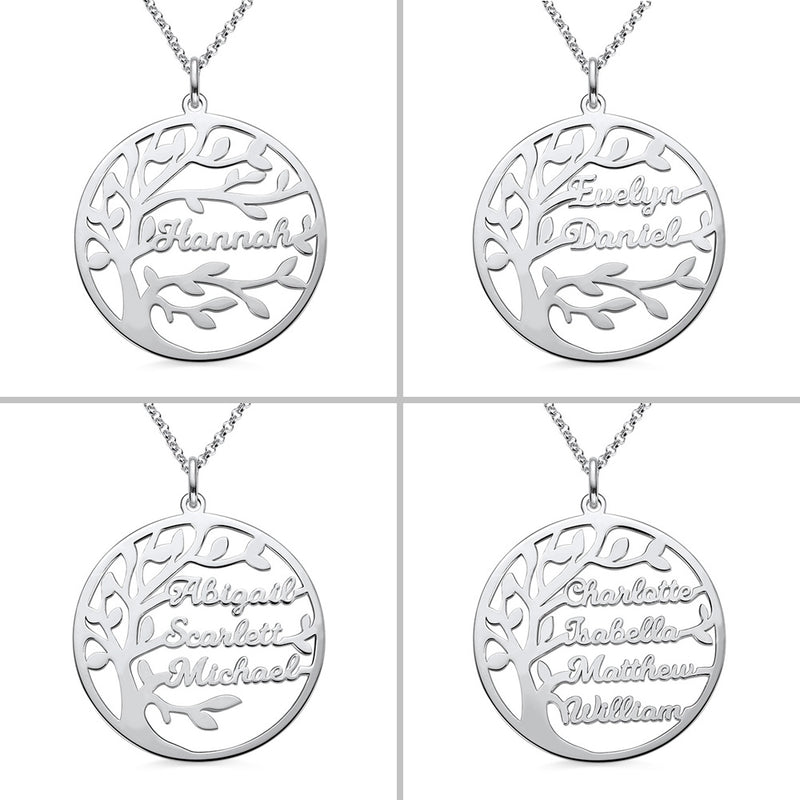 Personalized Family Tree Name Necklace-Y1-PF082