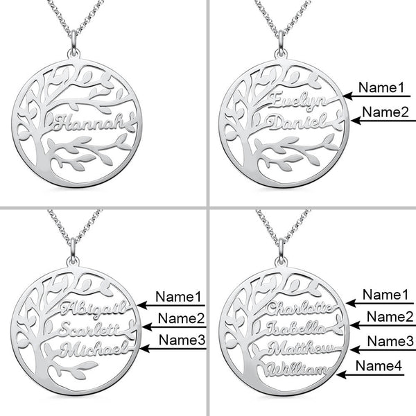 Personalized Family Tree Name Necklace-Y1-PF082