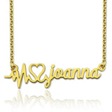 Personalized Heartbeat Name Necklace-Y1-PF214