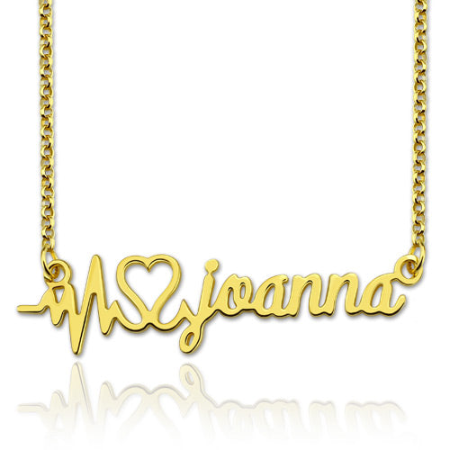 Personalized Heartbeat Name Necklace-Y1-PF214