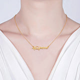 Personalized Heartbeat Name Necklace-Y1-PF214