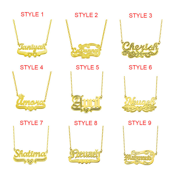 Personalized Single Name Plated Necklace-Y1-PF333