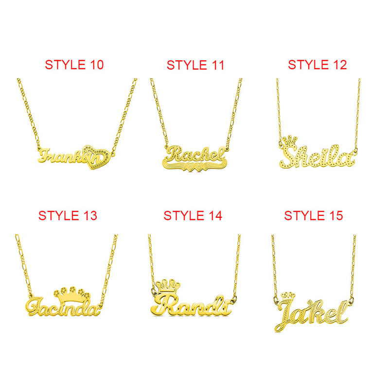 Personalized Single Name Plated Necklace-Y1-PF333