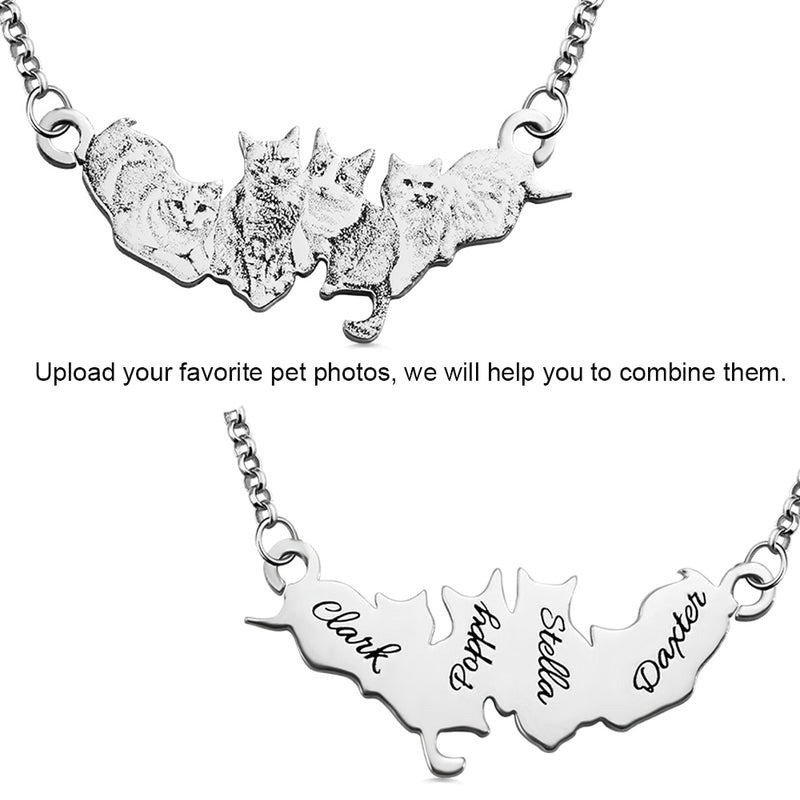 Personalized Silver Pet Photo-engraved Necklace -Y1-PF476