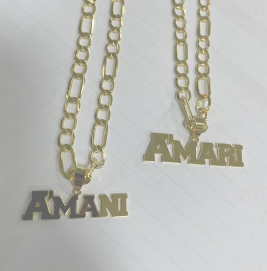 Personalized Hip Hop Name Necklace for Men or Women Flat Chain-Y1-PF480