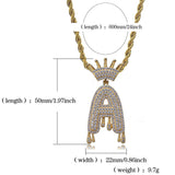 Custom Hip-Hop Iced out Initial Pendant Necklace-Y1-PF504