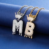 Custom Hip-Hop Iced out Initial Pendant Necklace-Y1-PF504