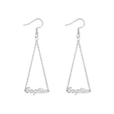 Personalized Triangle Name Dangle Earrings -Y1-PGAZ103