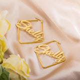 Personalized Various Shape Name Earrings -Y1-PGAZ105