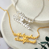 Double Layer Names Necklace-Y1-PGAZ84