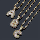 Hip Hop Iced Out CZ Initial Necklace -Y1-XH003