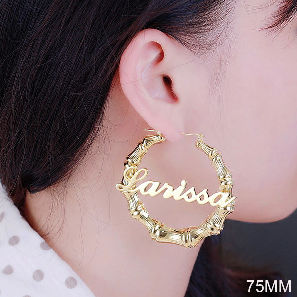 Custom Bamboo Hoop Earrings -Y1-XH051