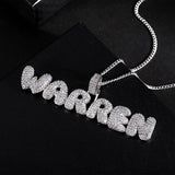 Custom Hip Hop Bubble Letter Iced Out Pendant Necklace -Y1-XH056