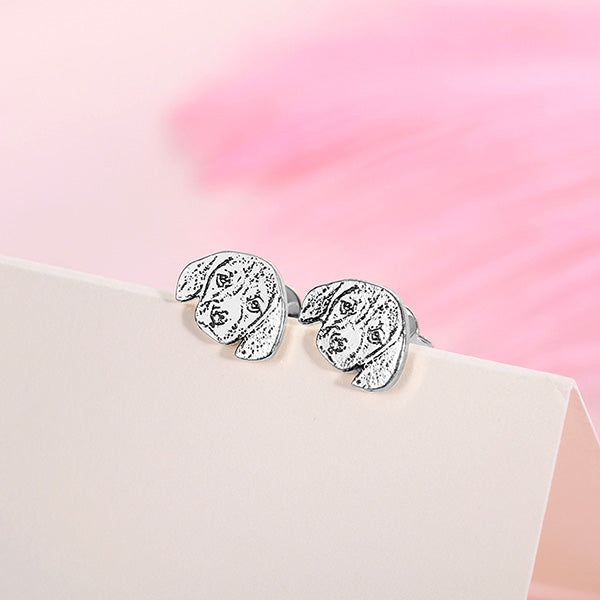 Personalized Pet Photo Stud Earrings-Y1-YK35