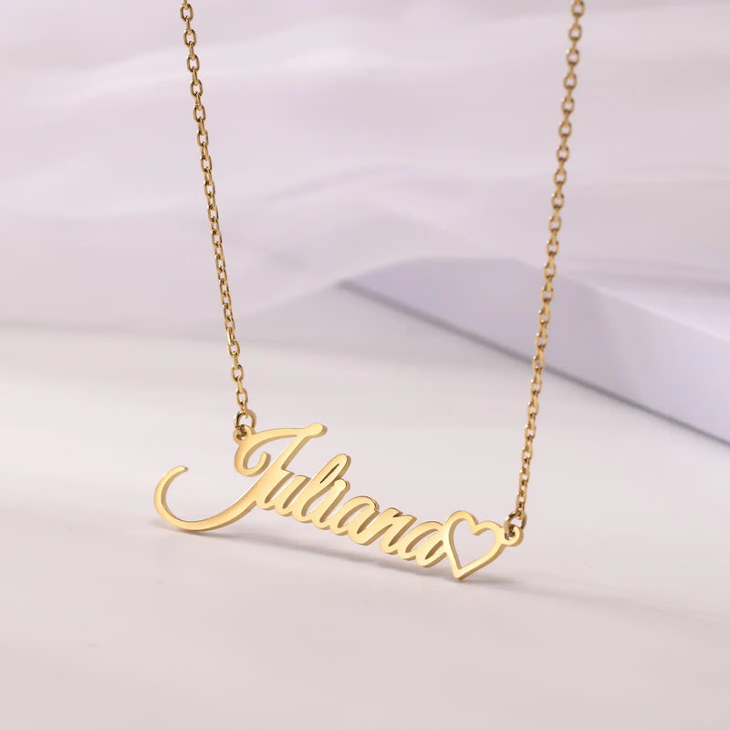 Personalized Name Necklace with Heart Pendant Jewelry-B2