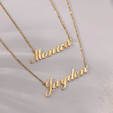 Personalized Two Name Necklace, Custom Name Necklace -B2-JS6-28