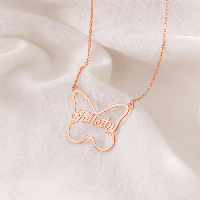 Custom Butterfly Name Necklace-B2-6D85EB56